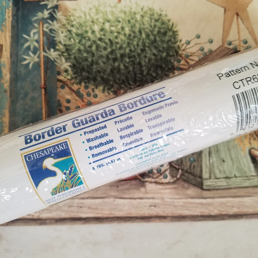Wallpaper Border Shandi Blue Bird Hill Birdhouse